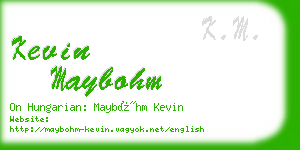 kevin maybohm business card